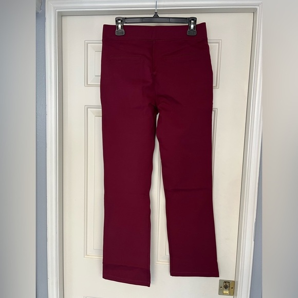 Betabrand Burgundy Pull On Elastic Waist Dress Pants - Picture 3 of 5